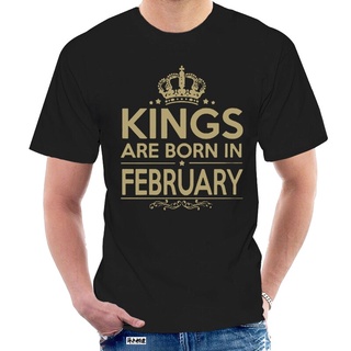 [COD]เสื้อยืด ผ้าฝ้าย พิมพ์ลาย Kings Are Born in February Aquarius Pisces Star Sign สีดํา สําหรับผู้ชาย