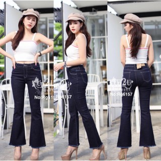 Ruige Jeans กางเกงยีนส์ขาบานสีเข้ม RG6157