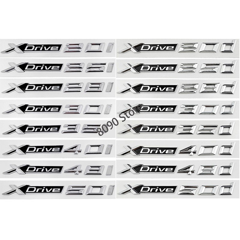 ABS Car Rear Sticker for BMW Letter X Drive 20d 20i 25d 25i 28d 28i 30d 30i 35d 35i 40d 40i 48d 48i 