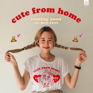 [ส่งฟรี]🌈🐣Cute from home เสื้อยืด/เสื้อครอป ลายน่ารัก 💗