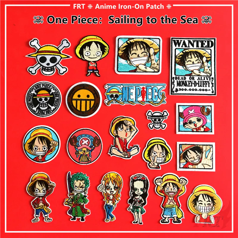 แผ่นรีดติดเสื้อ ลายการ์ตูนอนิเมะ One Piece: Sailing To The Sea Series 01