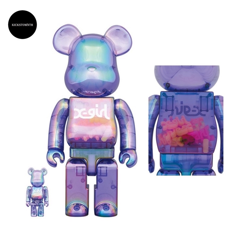 BEARBRICK X-girl CLEAR PURPLE