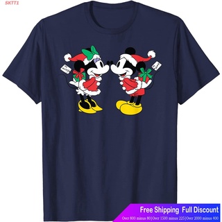 SKTT1 เสื้อยืดกีฬา Disney Christmas Mickey and Minnie Kiss T-Shirt Popular T-shirtspL( 471