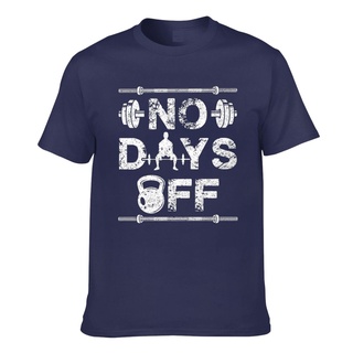 เสื้อยืดแขนสั้น พิมพ์ลาย No Days Off Motivational Lifting สําหรับผู้ชาย ใส่เข้ายิม ฟิตเนส