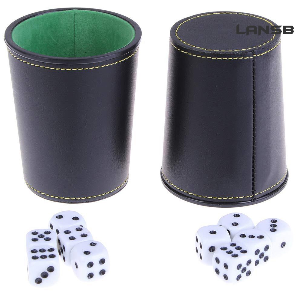 Details about   PU Leather Flannel Dice Cup Bar KTV Entertainment Dice Cup With 5pcs Dices US