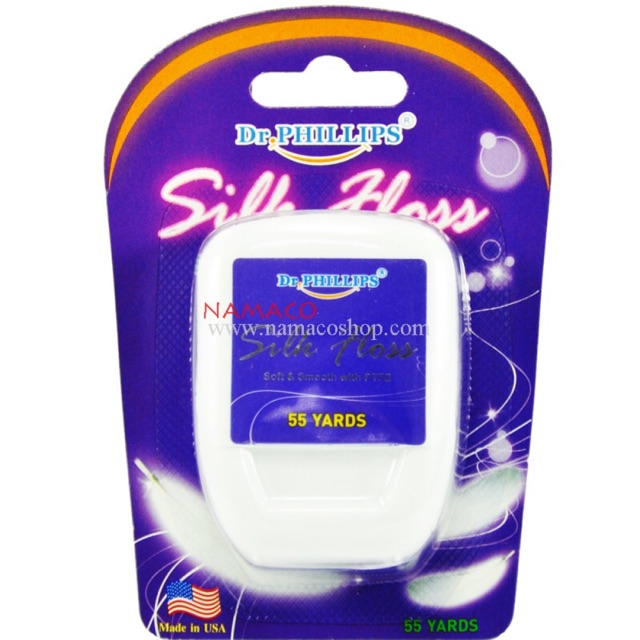 Dr. Phillips ไหมขัดฟัน 55 หลาซิลค์ฟลอส Dr. Phillips dental floss Silk
