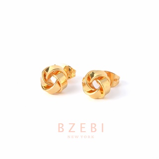 BZEBI ต่างหูสตั๊ด แฟชั่น earrings สไตล์พังก์ สตรีท สไตล์เกาหลี รูปดอกกุหลาบ โทนสีทอง เหมาะกับคนแพ้ง่าย สําหรับผู้หญิง 325e