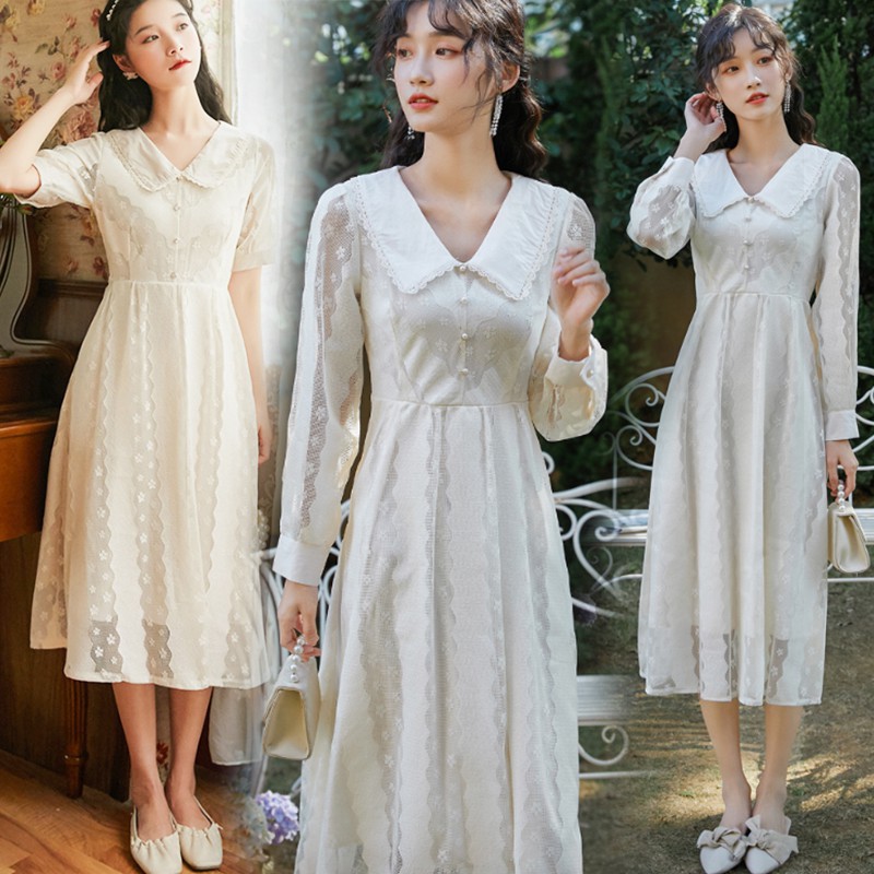 เดรสแฟชั่นสตรี ผ้าลูกไม้ชีฟองสีชมพู facebook instagram ig bodycon A425