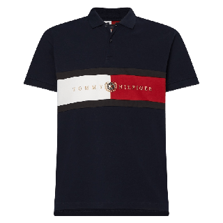 TOMMY HILFIGER เสื้อโปโลผู้ชาย รุ่น MW0MW24735 DW5 สีกรมท่า