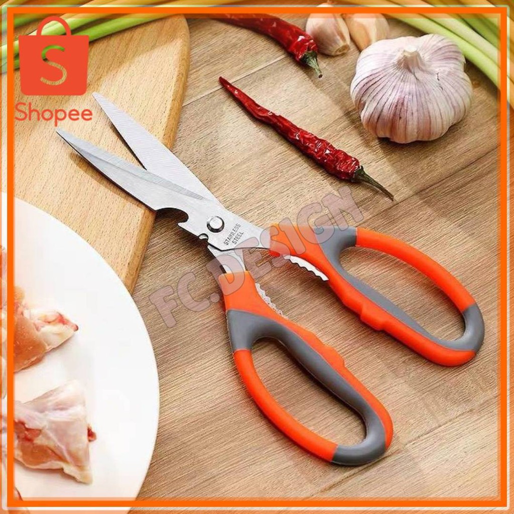 กรรไกรทำอาหาร ทำครัว อเนกประสงค์ สแตนเลส  3in1 #C-0036