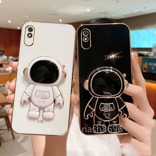 เคสโทรศัพท์มือถือ กันกระแทก ลายนักบินอวกาศ พร้อมขาตั้ง สําหรับ Xiaomi Redmi 9 9A 9C 10A 10C Note 7 8 10 Pro 10S 5G 4G