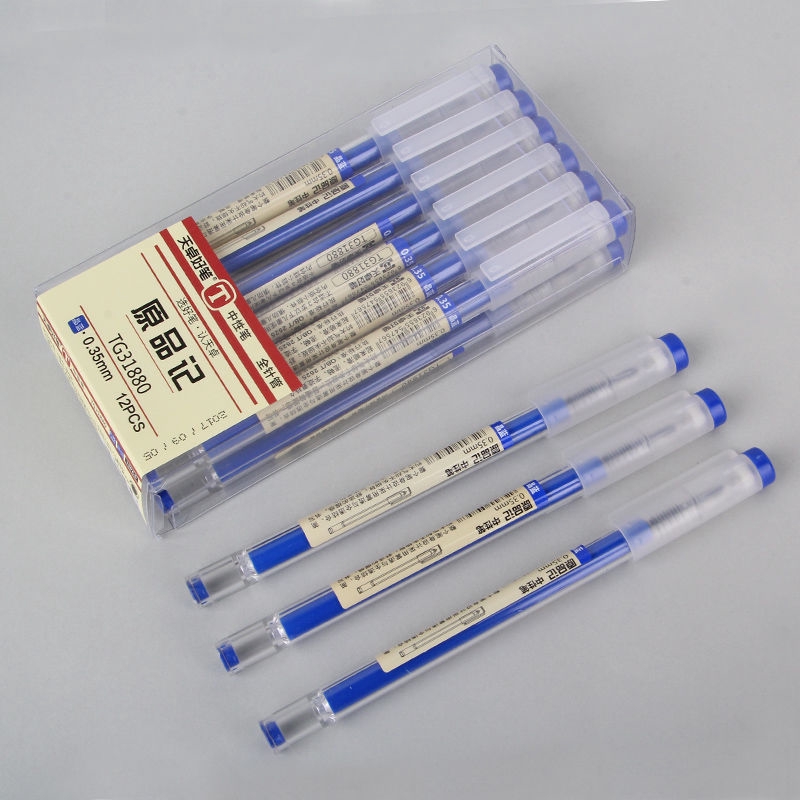 (พร้อมส่ง) ชุดปากกาหมึกเจล สีดํา น้ําเงิน แดง 0.35 มม. 12 ชิ้น ต่อชุด