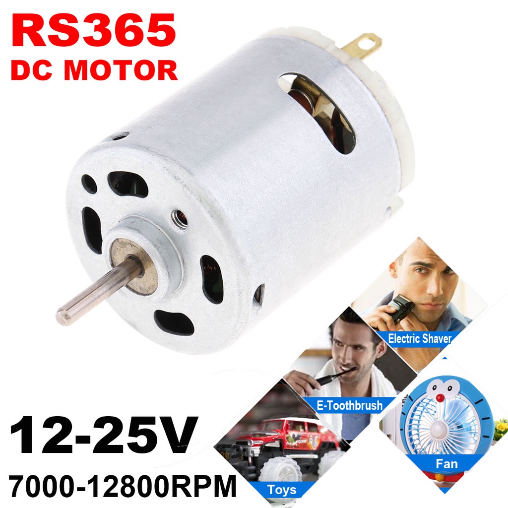 มอเตอร์ไฟฟ้า Rs365 Dc ความเร็วสูง 12V สําหรับเครื่องเป่าผมมอเตอร์ Dc

