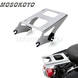 MD-Chrome ถอดออกได้2-Up Tour Pak ชั้นวางกระเป๋าด้านหลัง Carry Racks สำหรับ Harley Touring Road King Street Glide FLHR FL