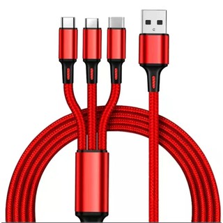 สายชาร์จ 3 in 1 cable สายชาร์จ USB Type-C anroid