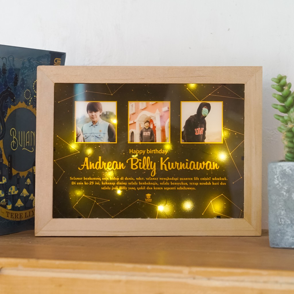 Galaxy Wooden Frame A5 ของขวัญวันเกิด