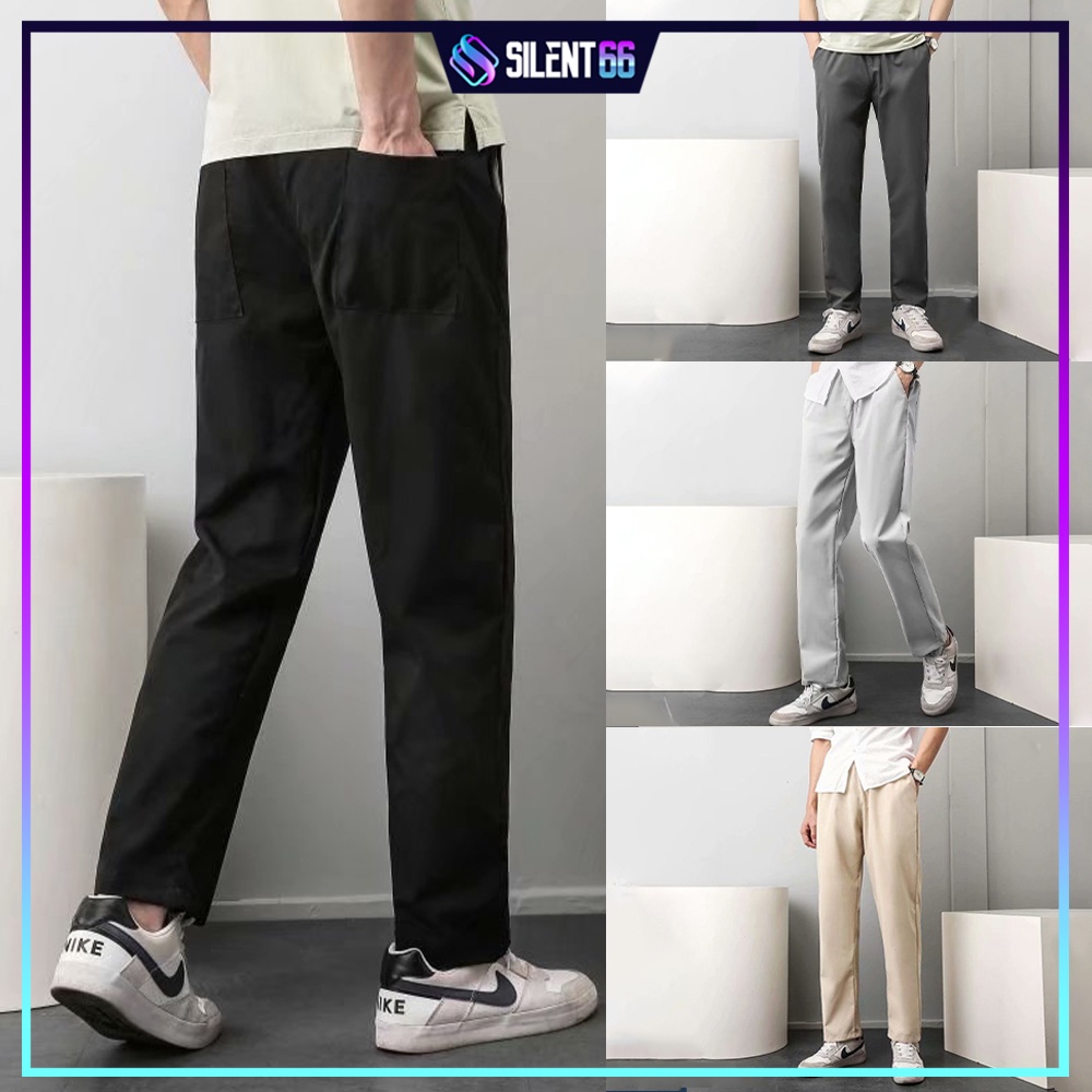 Men Casual Pants Straight Cut Long Pants Seluar Lelaki Loose Korean Slack Pants - EDISON
