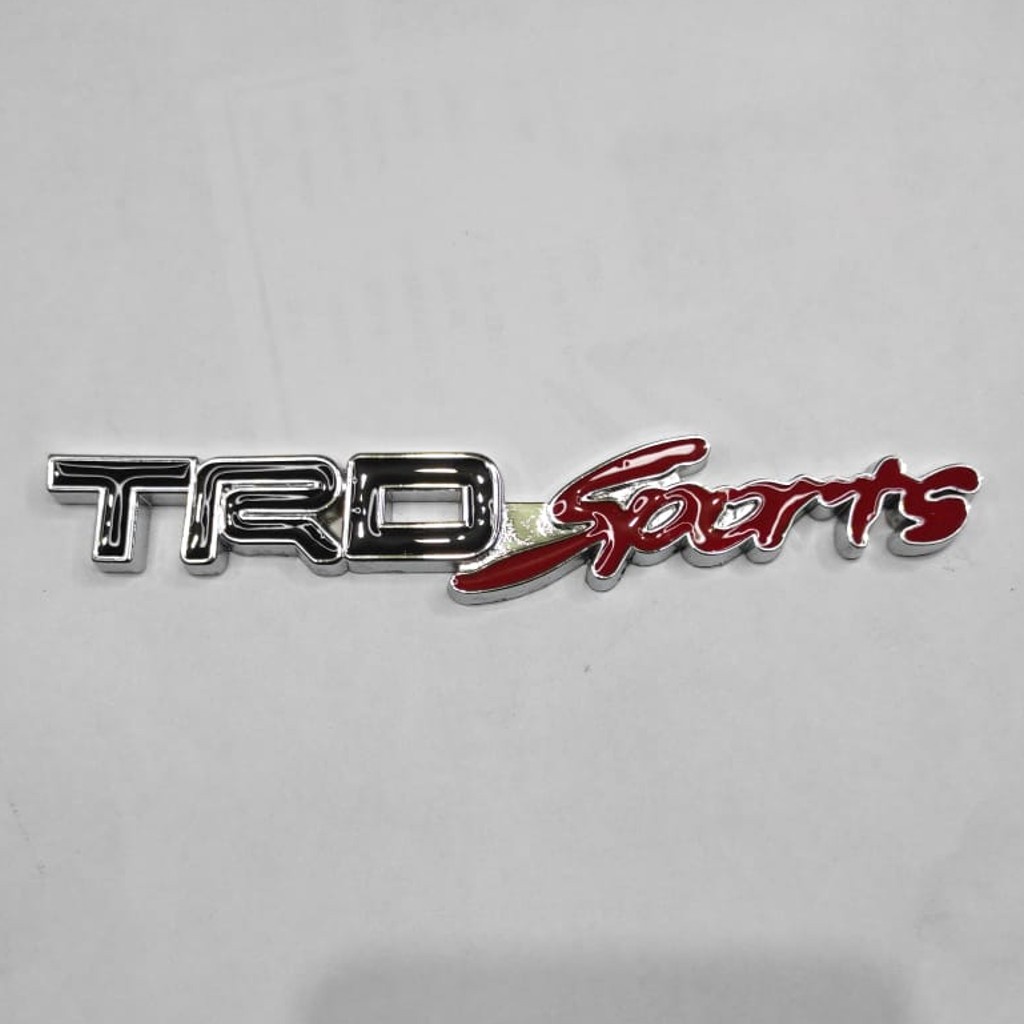 สัญลักษณ์โลโก้สําหรับ TRD Sports Grill สีดําแดง พร้อม Chrome List