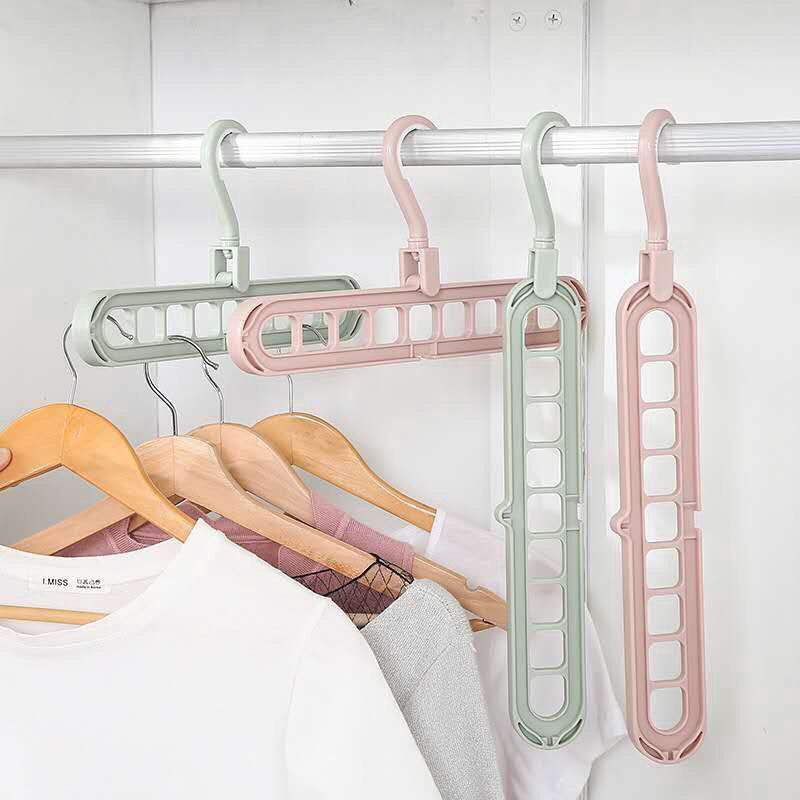 Creative Magic 9 Hole Hanger Plastic Rotating Wardrobe Storage Rack Home Hook