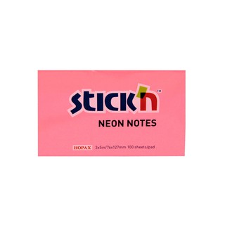 กระดาษโน้ตกาวในตัว ชนิดกาวหัว STICKN #21170 ขนาด 3x5 นิ้ว สีชมพูนีออน (PC)