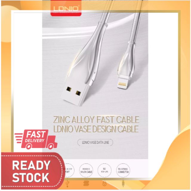 LDNIO LS28 / 2.4A ชาร์จเร็ว / สายออกแบบ DATA TRANSFER 1M VASE