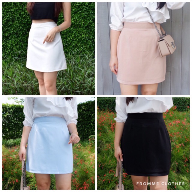 Frommeclothes กระโปรงทรงเอผ้าฮานาโกะ สั่งตัดได้ค่ะ (XS-5XL)