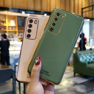 กรณี Nova7SE กรณี Huawei Nova 7 6 SE 5T 5i 5 4 3i 3 Pro 6D หรูหราสีทึบชุบซิลิโคนอ่อนนุ่มโทรศัพท์กรณี Nova7SE Multicolor กันกระแทกซิลิโคนกลับกรณี