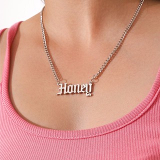 Honey charm necklace สร้อยคอจี้ตัวอักษร