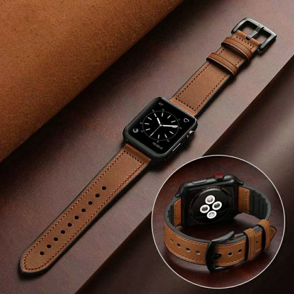 band สาย✷☇สายหนังสติกเกอร์ซิลิโคน Apple Watch Applewatch1 / 2/3/4/5 Generation 38mm 42mm Samsung 22