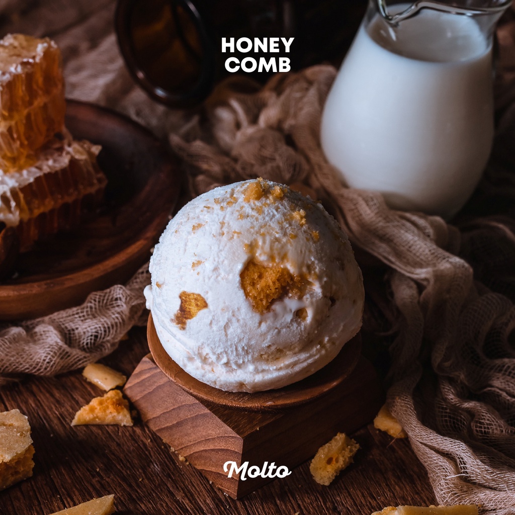 Honey Comb (ไอศกรีม น้ำผึ้ง ฮันนี่ คลั้ม 1 ถ้วย 16 oz.) - Molto Premium Gelato