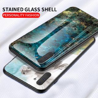 Samsung Note 10 Plus Note 10+ S10 Plus S10E A50 A30 A10 Marble Ultra-Thin Gradient Tempered Glass Back Cover Phone Case