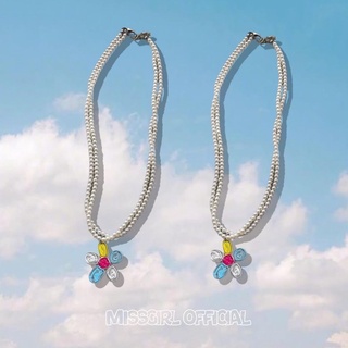 Flower necklace - สร้อยลูกปัดดอกไม้