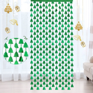 Christmas tree rain silk curtain Indoor party background wall decoration door head decoration curtain Christmas tree rain silk curtain