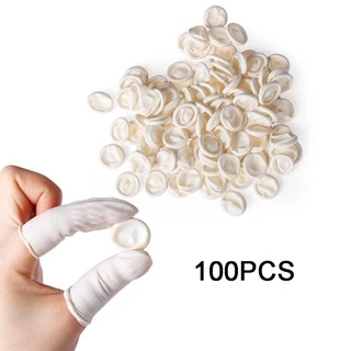 ESPOIR1 100PCS ฝาครอบนิ้วปลายนิ้วธรรมชาติป้องกันถุงมือยางยาง