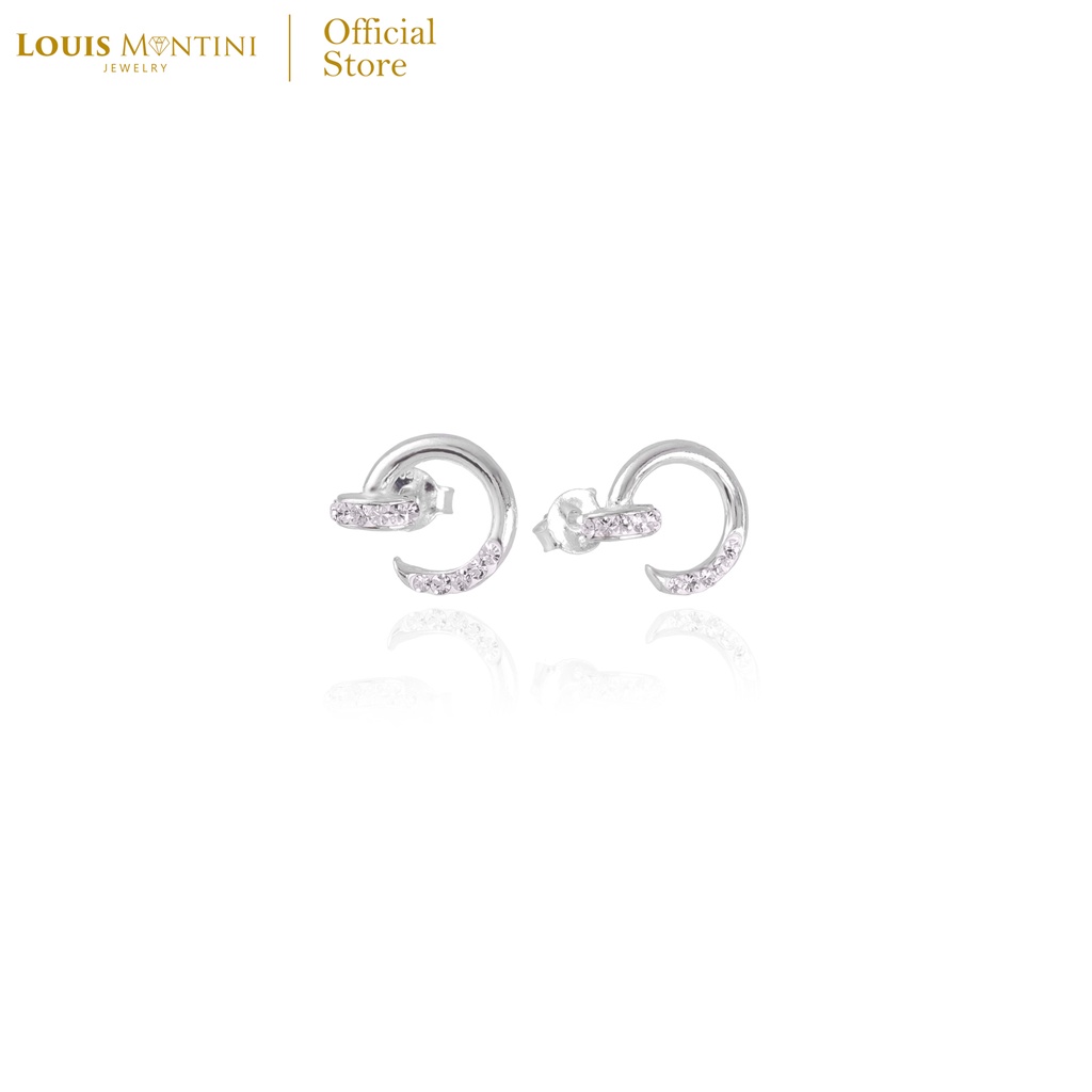 Louis Montini (Jewelry) Sterling Silver 925 Earrings ต่างหูเงินแท้ 92.5% ต่างหูผู้หญิง รูป Nail LJER26