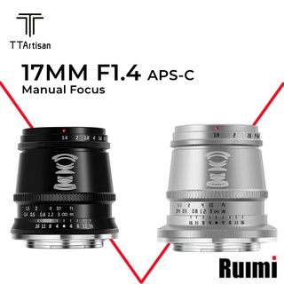 มีสินค้า TTArtisan 17mm F1.4 APS-C กล้องเลนส์โฟกัส MF มุมกว้างสำหรับ EOS-M / E / FX / M43 M4/3 Mount