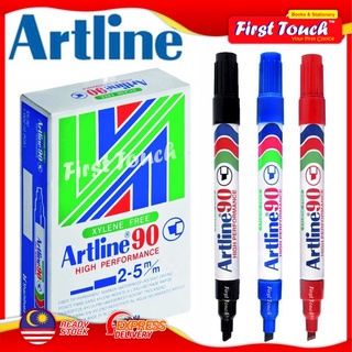 Artline มาร์กเกอร์ถาวร 90 ชิ้น (สีดํา / น้ําเงิน / แดง)