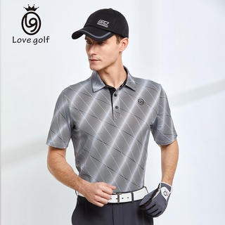 Golf Lg เสื้อโปโลแขนสั้น ลายทาง ระบายอากาศ แห้งเร็ว เหมาะกับฤดูใบไม้ผลิ ฤดูร้อน สําหรับผู้ชาย GO2226 RNFC KPNO