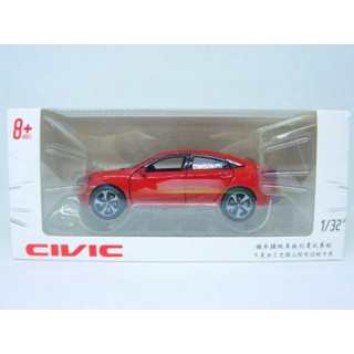 โมเดลรถเหล็ก Jackie Kim  Honda Civic สเกล 1:32 ยาวประปาณ 14cm มีเสียงมีไฟ เปิดประตู สีแดง