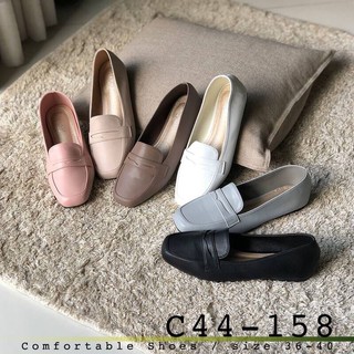 C44-158รองเท้าคัทชูส้นแบนหัวตัด