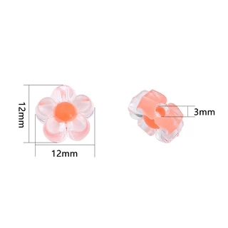 50ชิ้น Multicolor อะคริลิคลูกปัด Sunflowers Spacer สําหรับสร้อยคอมือสร้อยข้อมือและเครื่องประดับ DIY Handmade อุปกรณ์เสริม