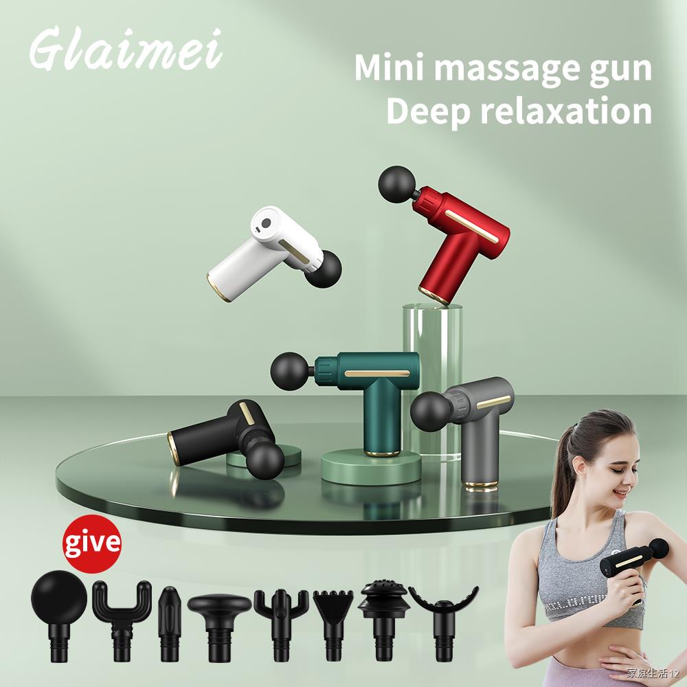 ◕Glaimei Massage Gun High Frequency Deep Tissue Percussion Muscle Massager For Pain Relief Fascia Gun Electric Body Mass