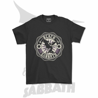 เสื้อยืดผ้าฝ้ายCOTTON เสื้อยืด ลาย BLACK SABBATH BAND V2 สีดําS-5XL