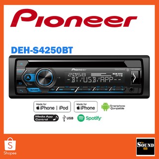 Pioneer DEH-S4250BT เครื่องเล่นติดรถยนต์ 1DIN  CD MP3 AUX Bluetooth วิทยุ 1 ดินบลูทูธ