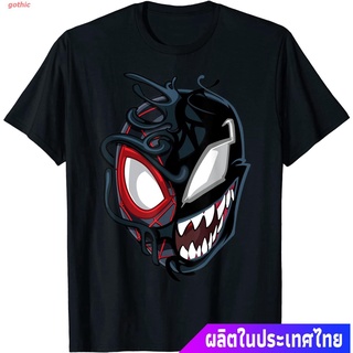 gothic เสื้อยืดกีฬา Marvel Spider-Man Maximum Venom Miles Morales Big Face T-Shirt Sports T-shirt#xZ