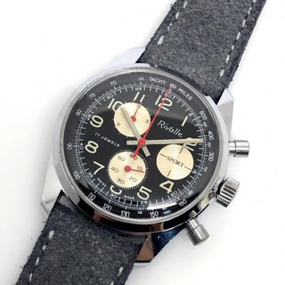 RIVALLE Sport 774 Swiss Made 17 Jewels Chrono Unisex ไขลาน ขนาด 37 mm.