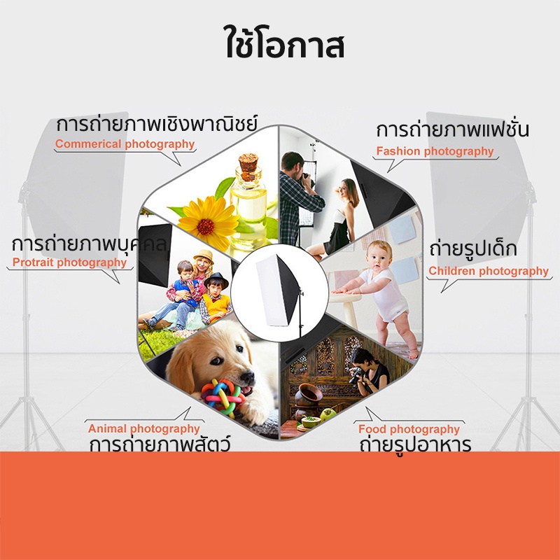 50*70cm ไฟสตูดิโอ Studio Softbox สตูดิโอถ่ายภาพ ไฟถ่ายสินค้า E27 105W ไฟถ่ายรูป ไฟไลฟ์สด ถ่ายวิดีโอ ถ่ายรูปสินค้า