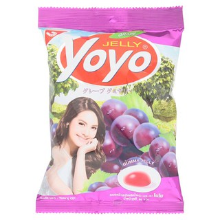 🔥ยอดนิยม!! โยโย เยลลี่ ขนมเยลลี่เจลาตินผสมน้ำองุ่น 80กรัม Yoyo jelly, jelly and jelly with grape juice 80 grams