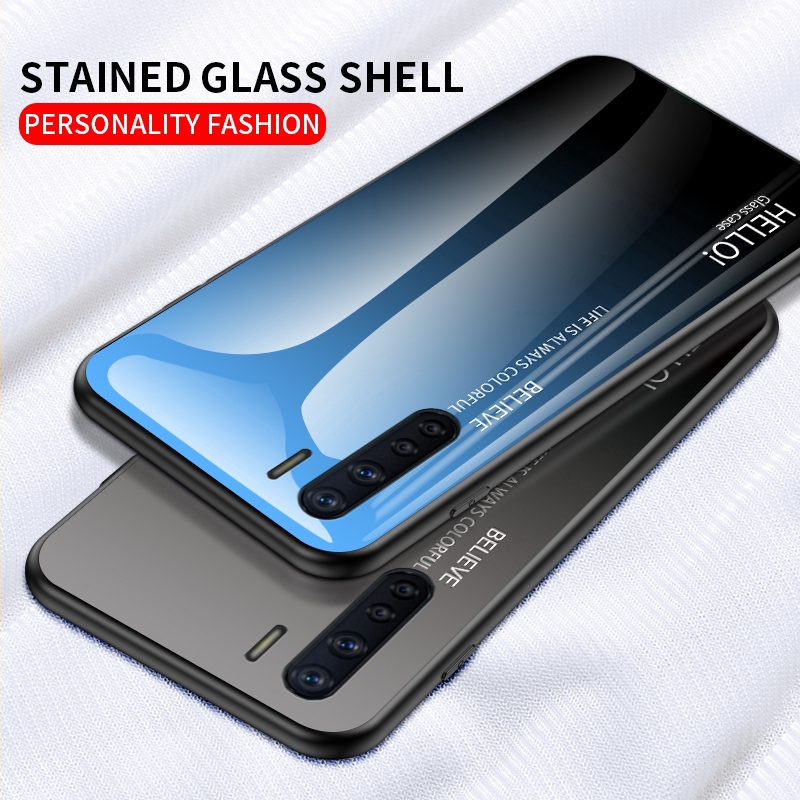 Oppo A91 A8 Find X2 Find X Reno A Reno2 Z Luxury Ultra-Thin Tempered Glass Back Cover Phone Case เคสโทรศัพท์มือถือแบบบางพิเศษสําหรับ