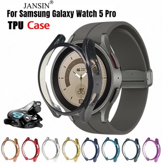 jansin เคส Samsung Galaxy Watch 5 Pro เคสป้องกันหน้าจอ แบบเต็ม สําหรับ สำหรับ samsung galaxy watch 5 pro 45มม